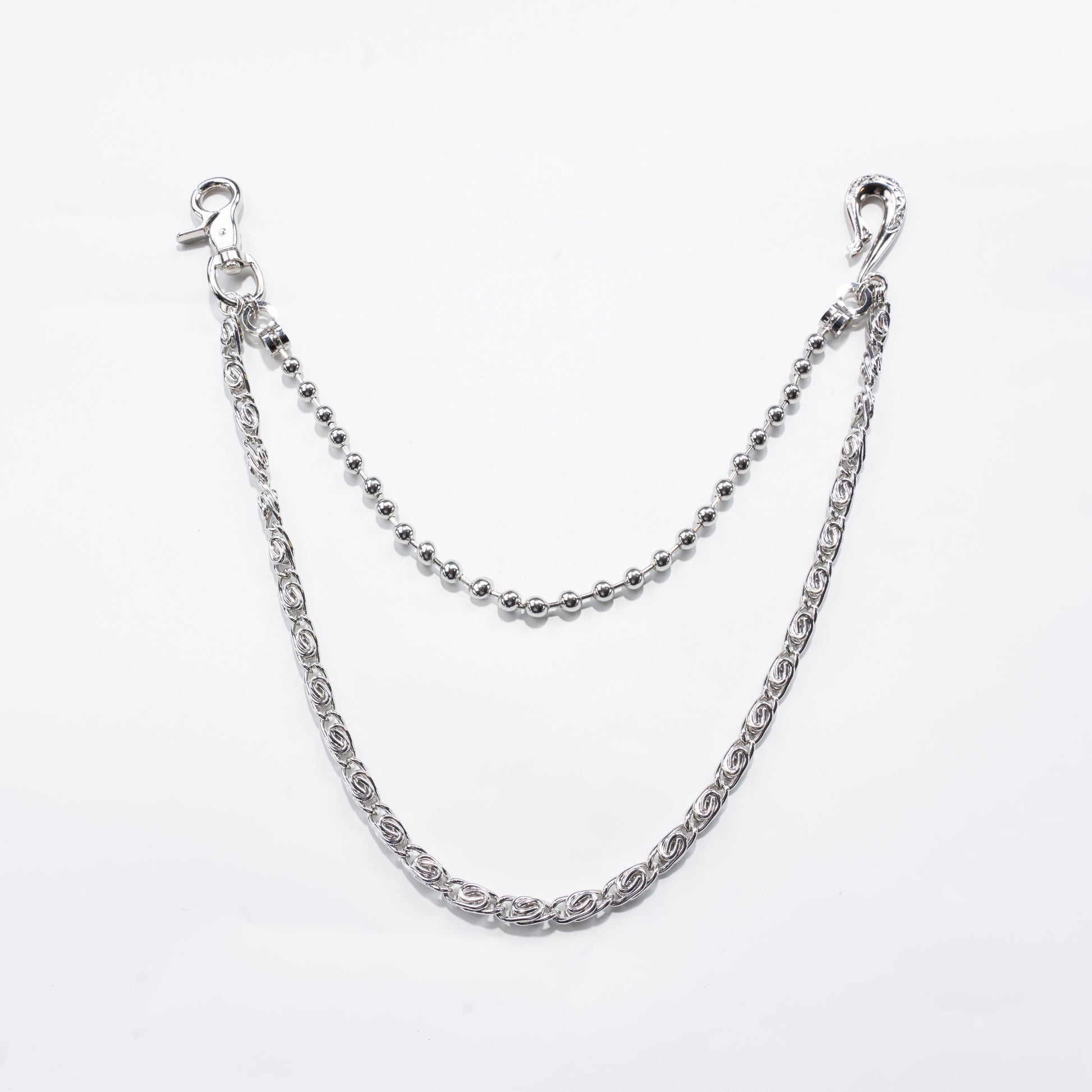 Silver Glow Bead  Woven Double  Chain