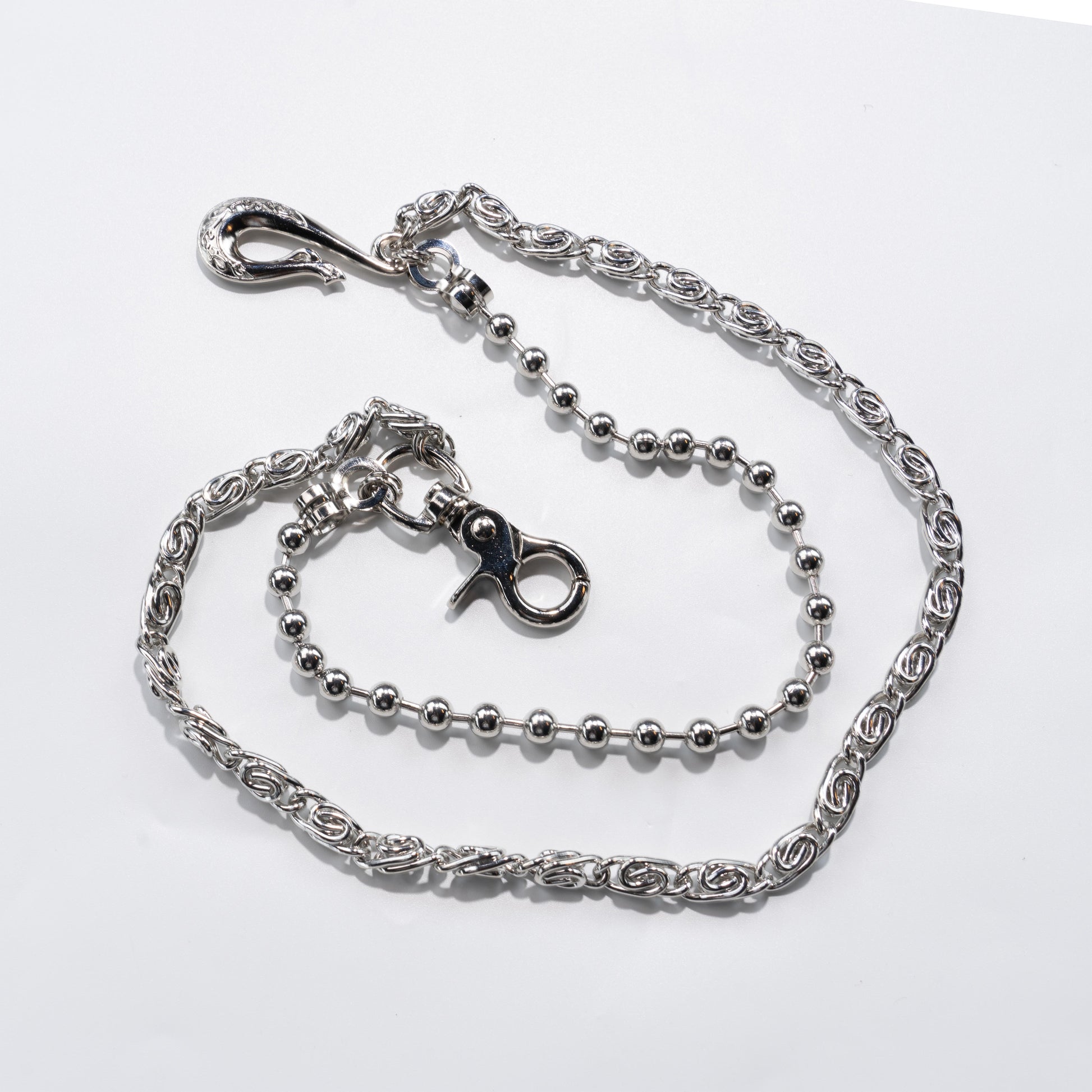 Silver Glow Bead  Woven Double  Chain