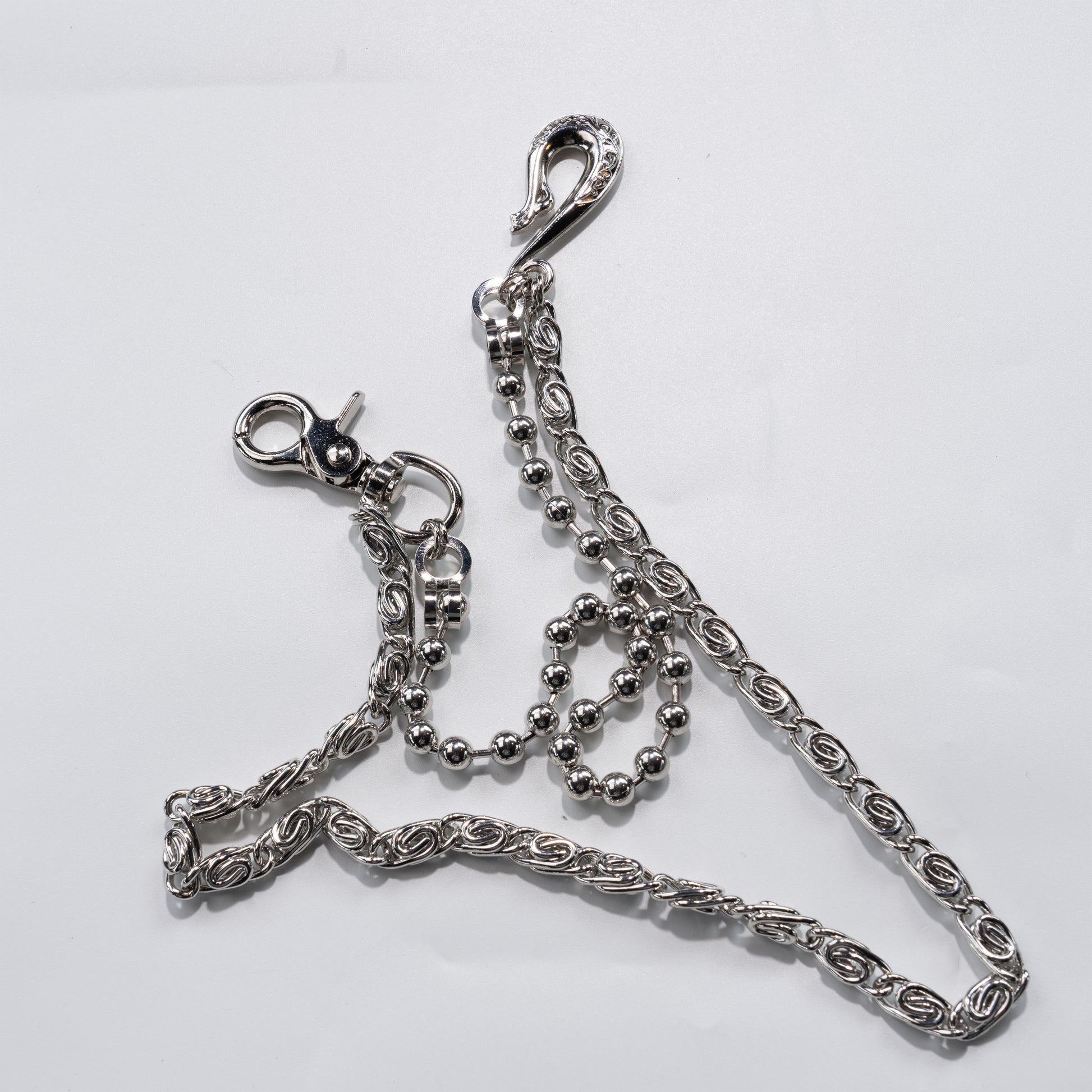 Silver Glow Bead  Woven Double  Chain