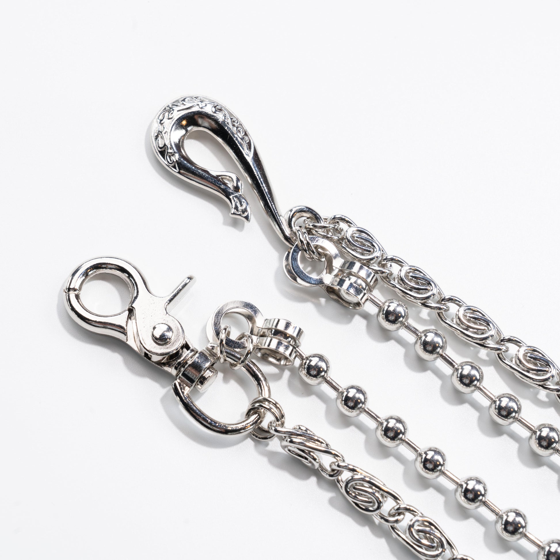 Silver Glow Bead  Woven Double  Chain