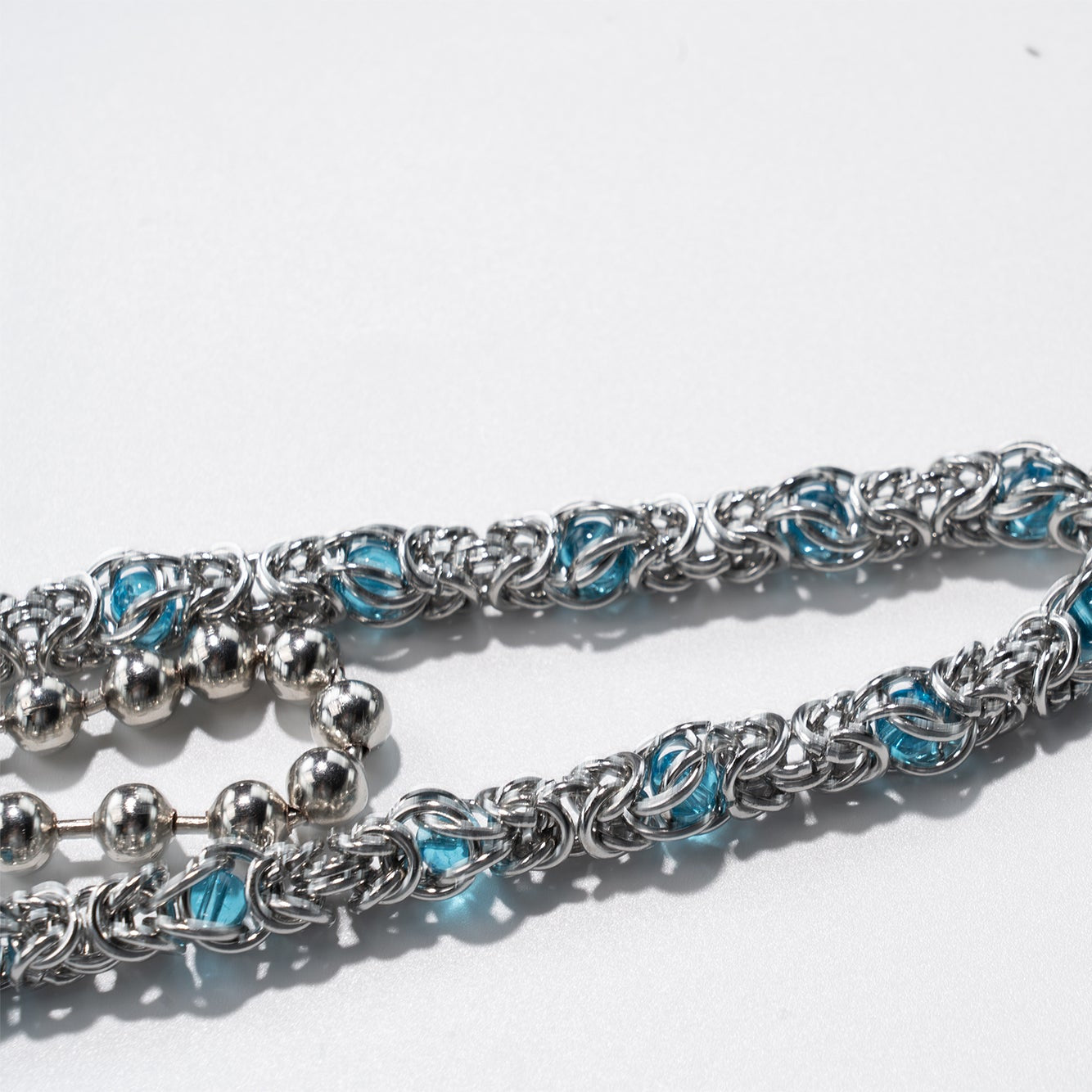 Crystal  blue Bead Chain