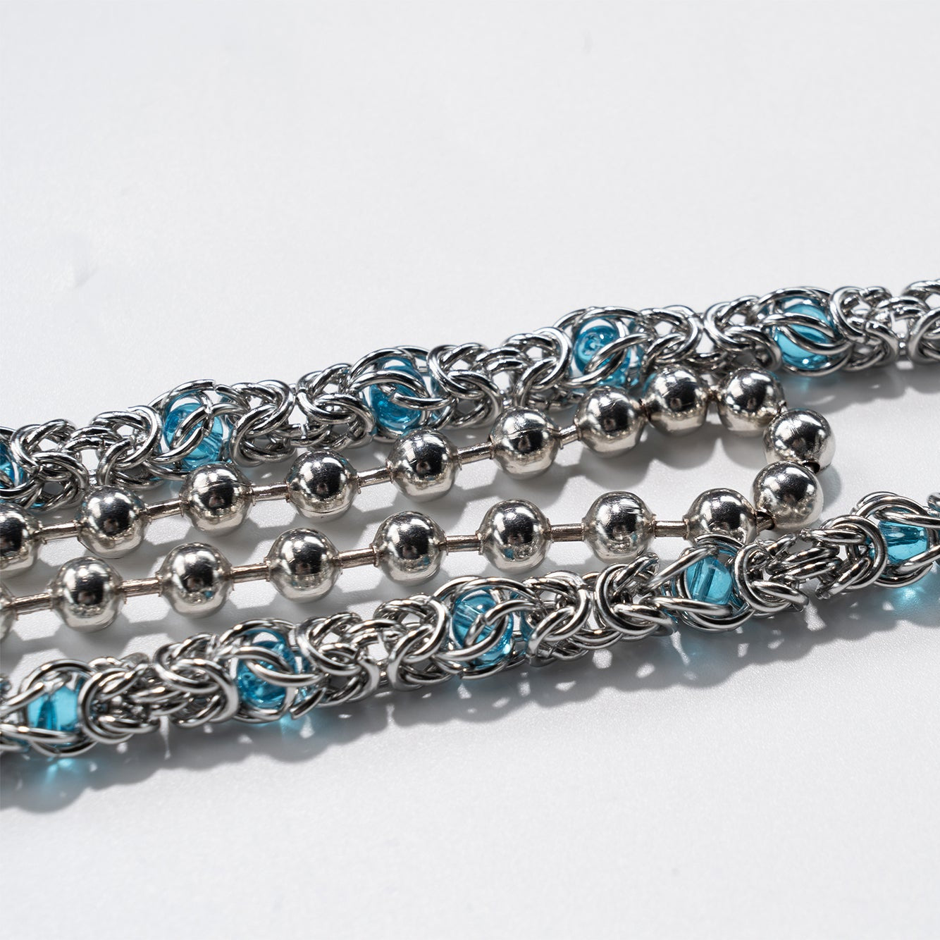 Crystal  blue Bead Chain