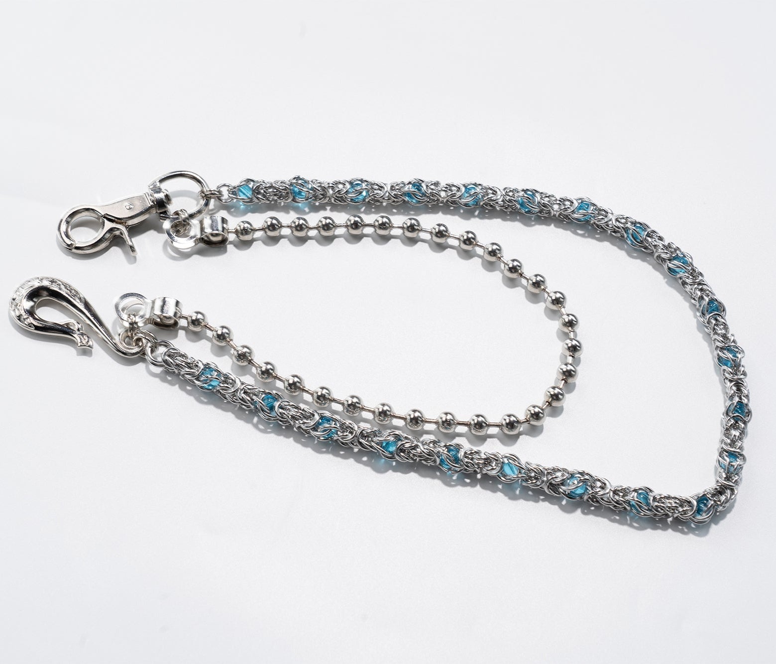 Crystal  blue Bead Chain