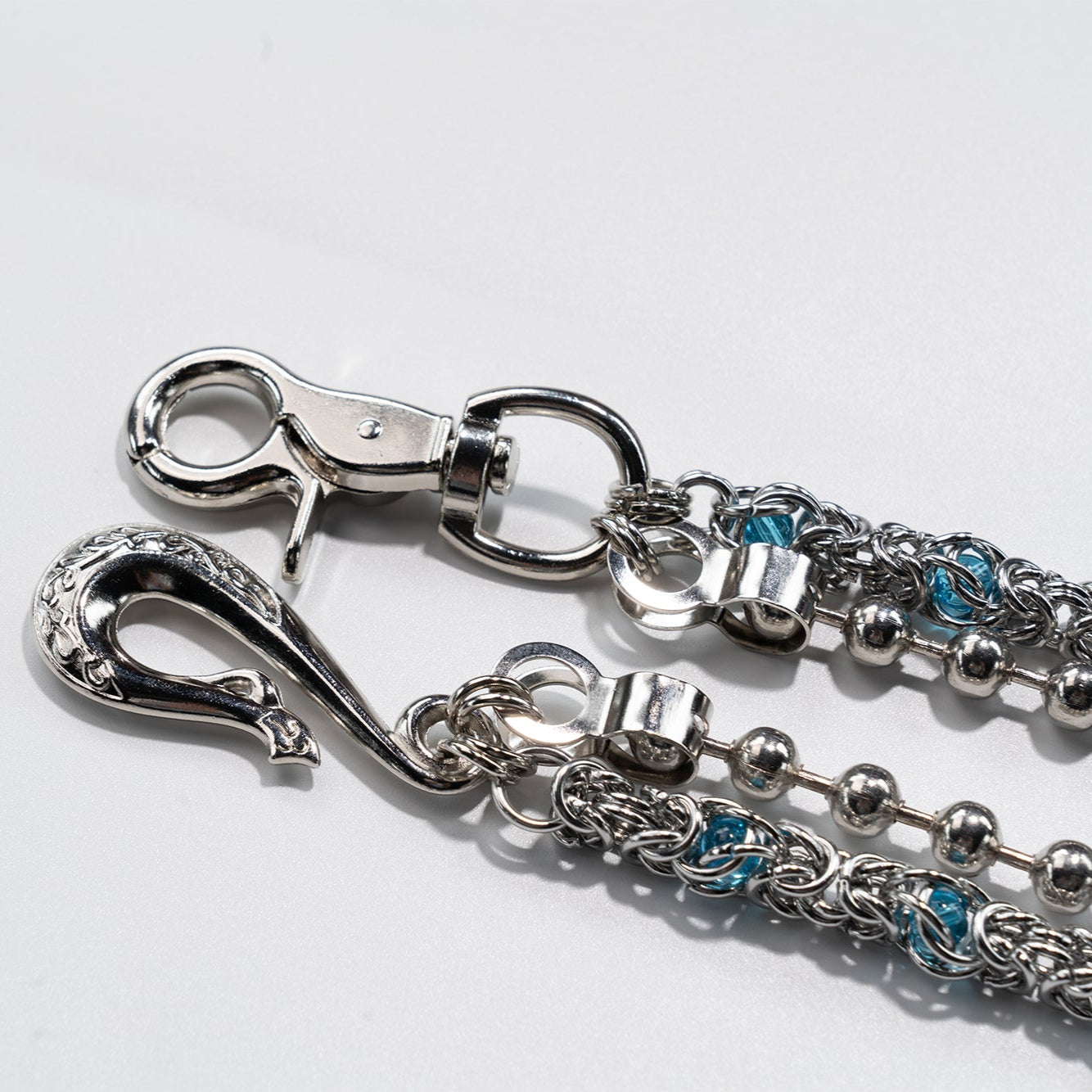 Crystal  blue Bead Chain