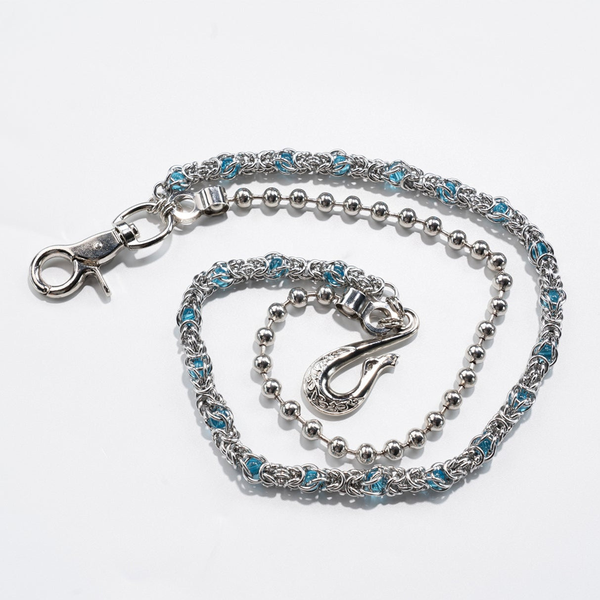 Crystal  blue Bead Chain