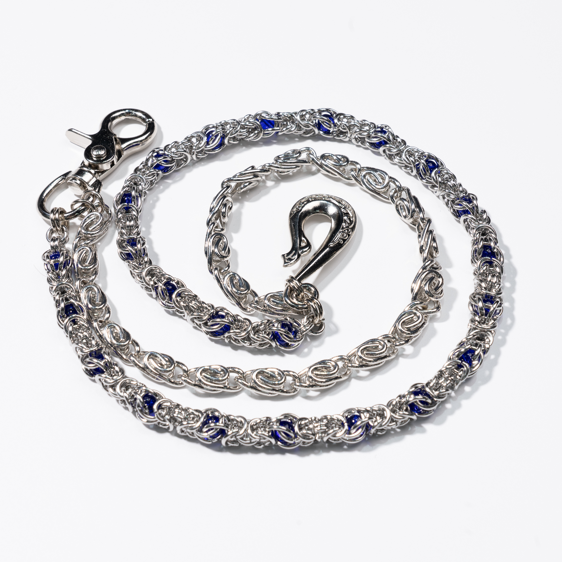 Double Strand Chain with Blue  Purple Gemstone