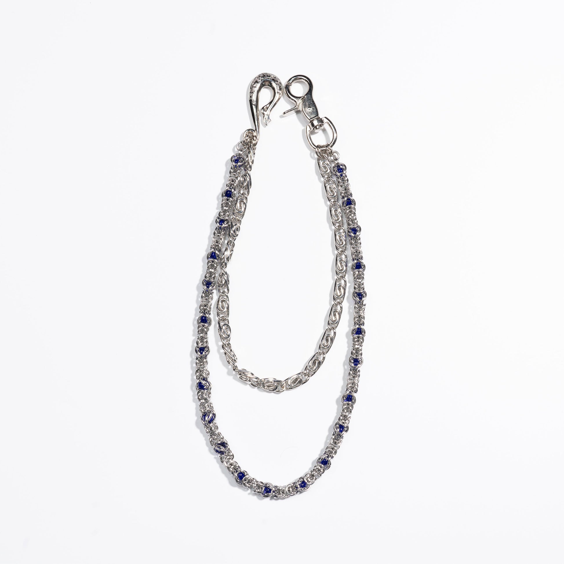 Double Strand Chain with Blue  Purple Gemstone