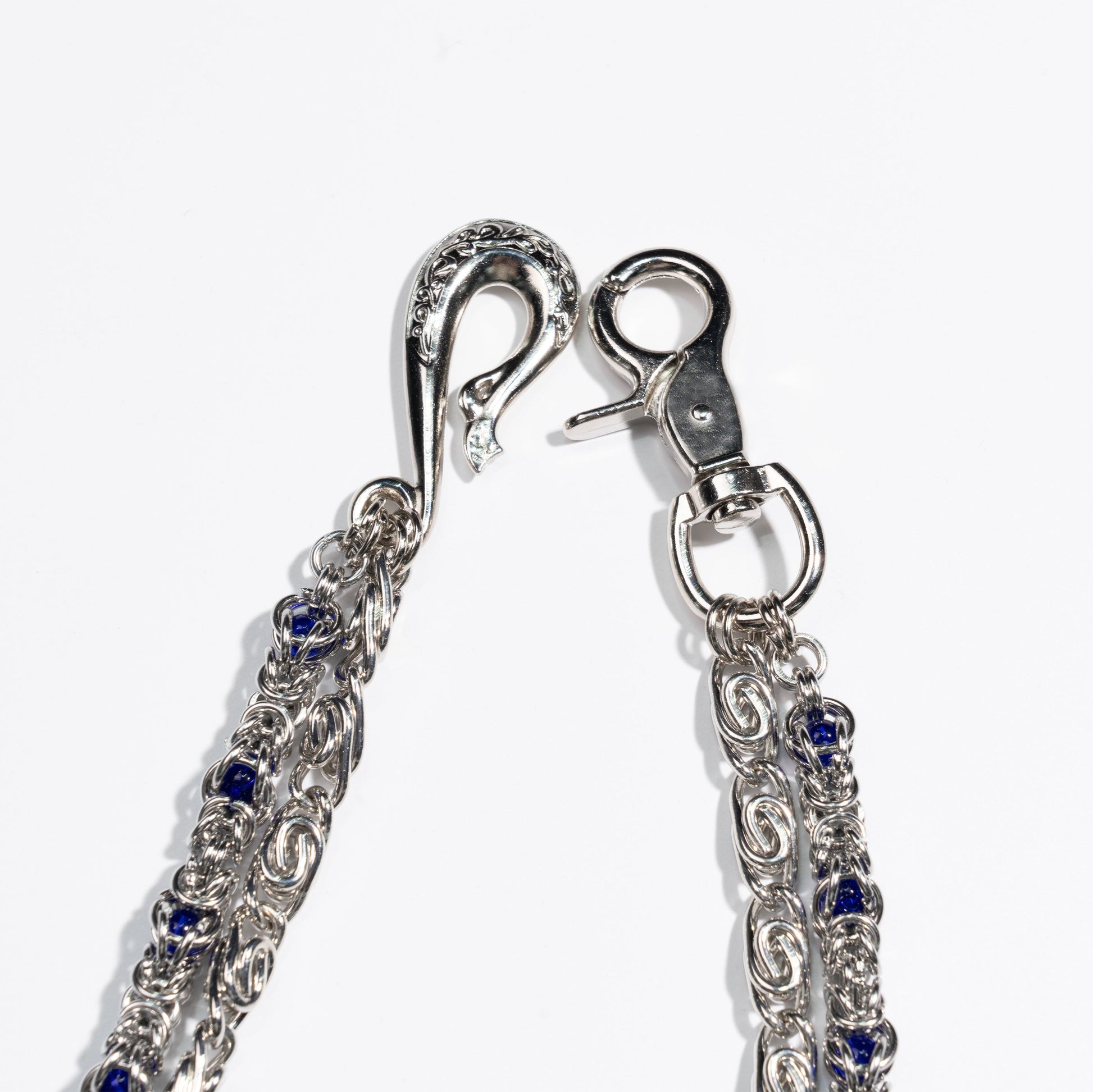 Double Strand Chain with Blue  Purple Gemstone