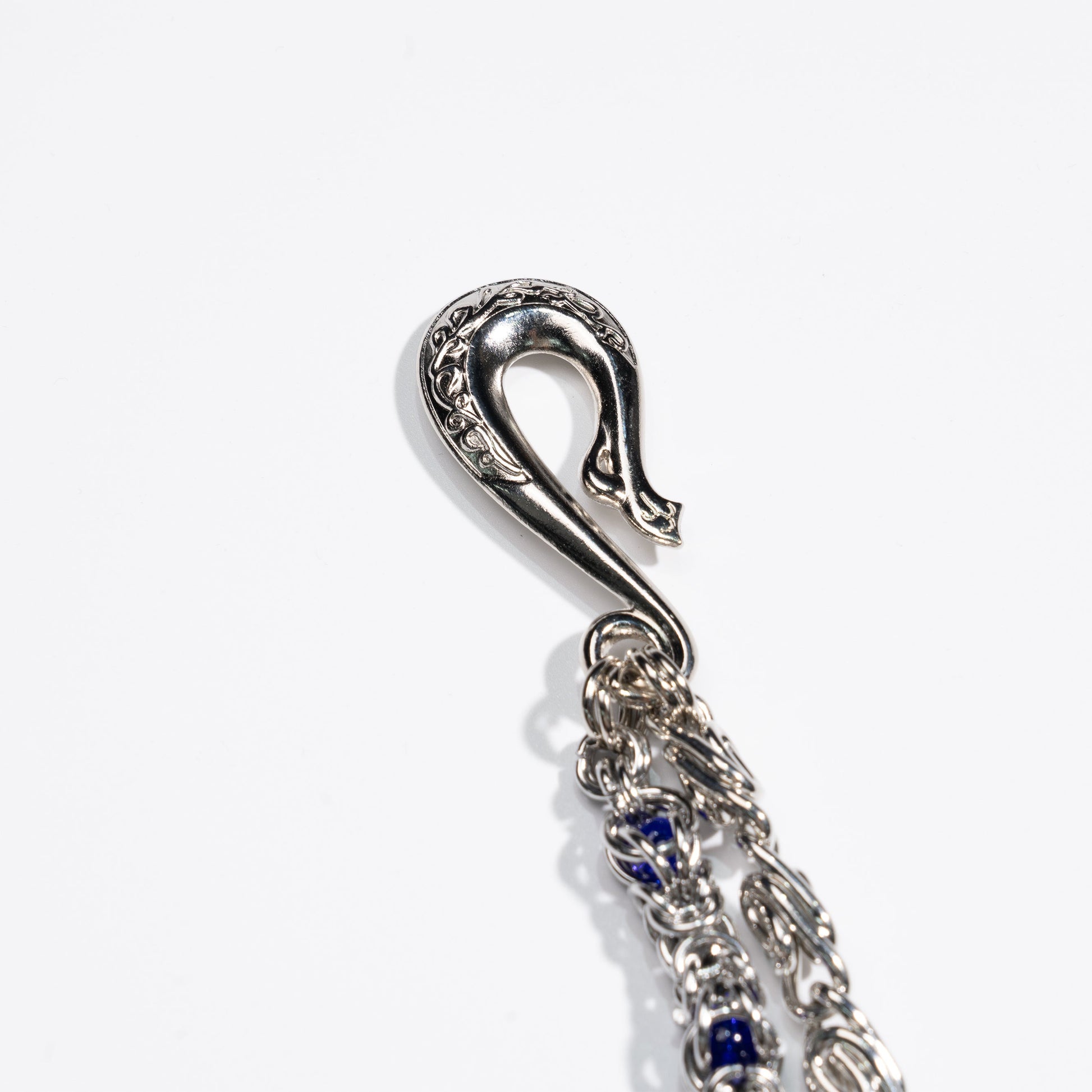 Double Strand Chain with Blue  Purple Gemstone