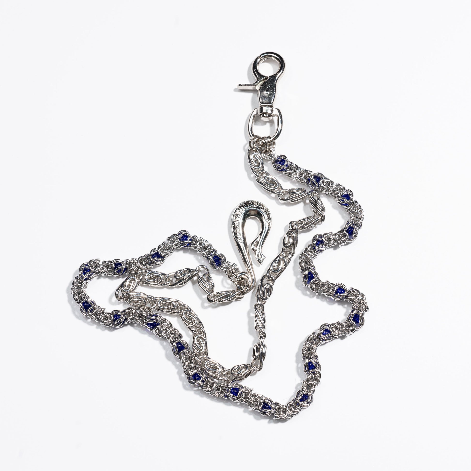 Double Strand Chain with Blue  Purple Gemstone