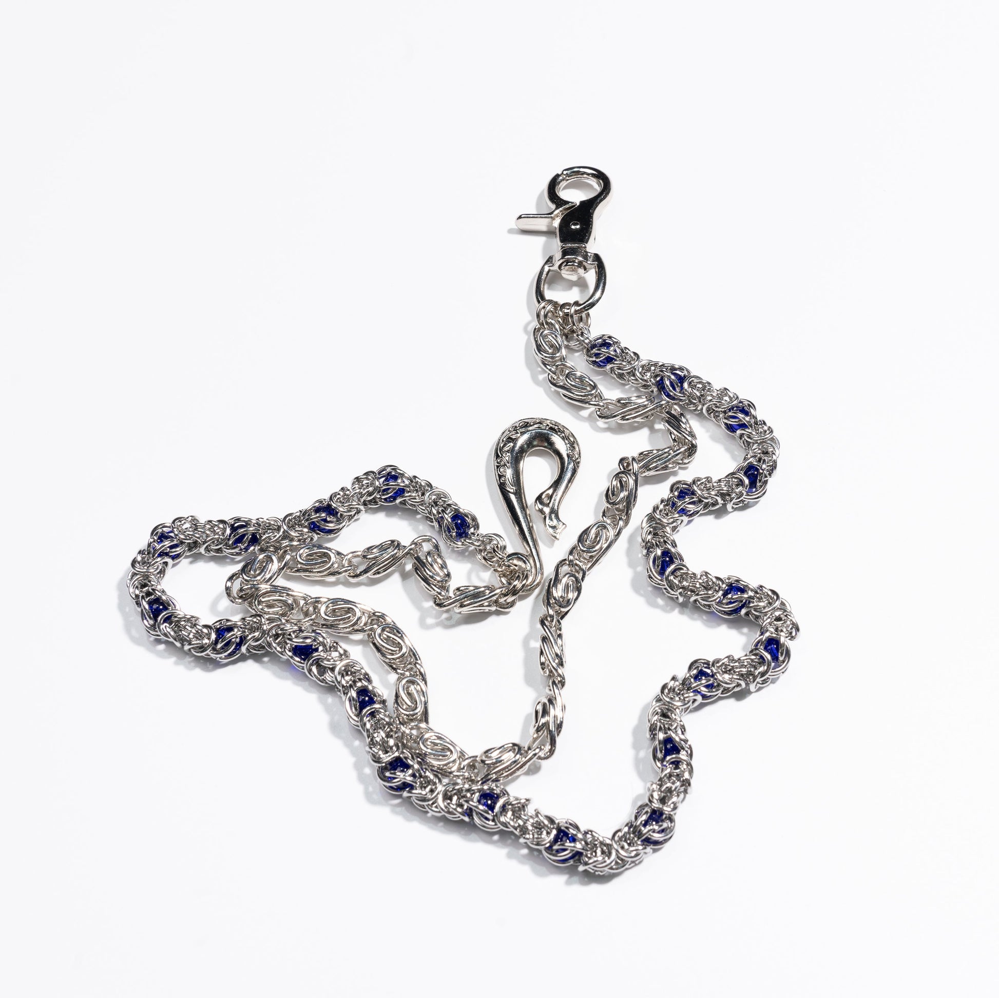 Double Strand Chain with Blue  Purple Gemstone