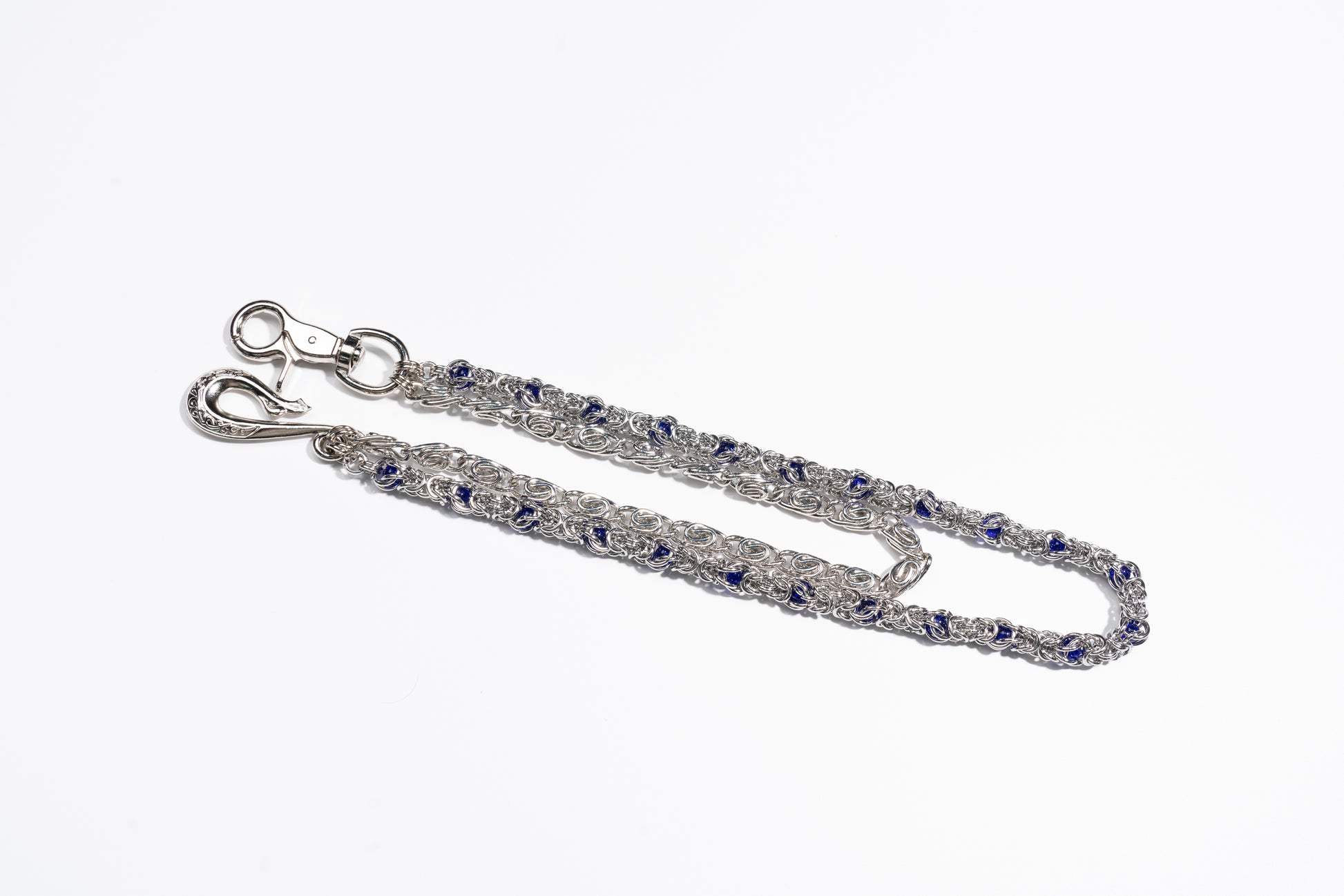 Double Strand Chain with Blue  Purple Gemstone