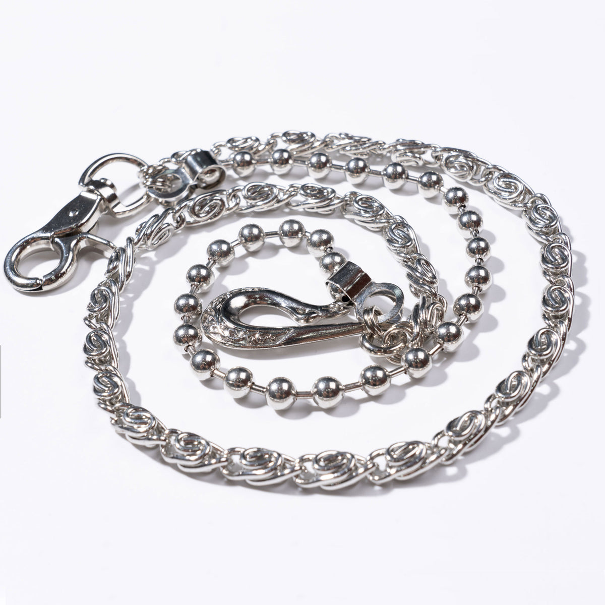 Silver Glow Bead  Woven Double  Chain