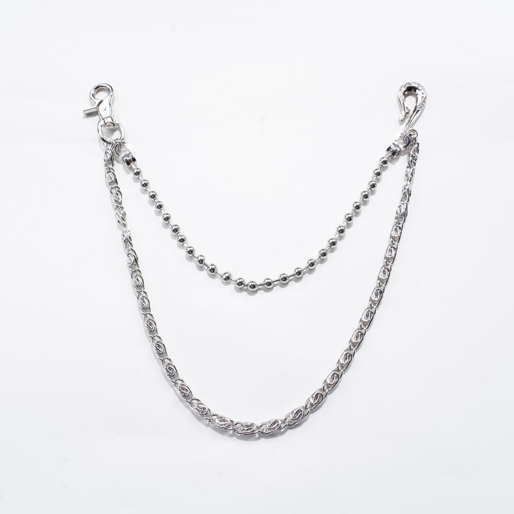 Silver Glow Bead  Woven Double  Chain
