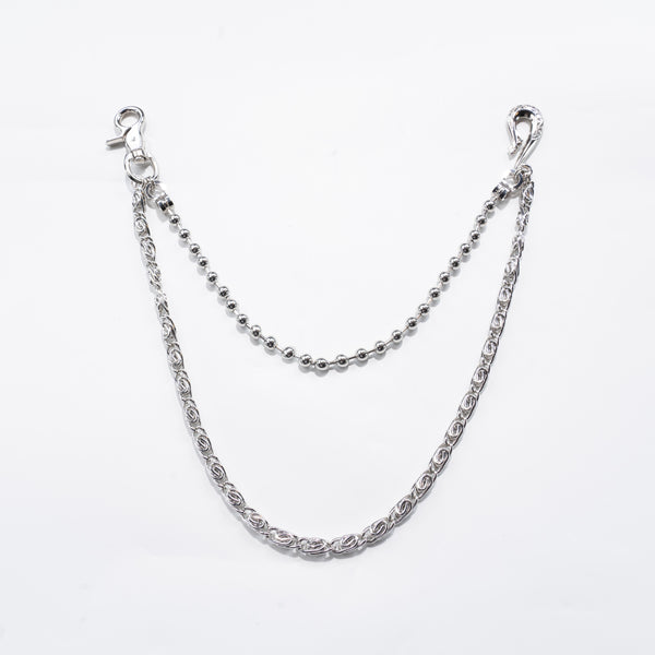 Silver Glow Bead  Woven Double  Chain