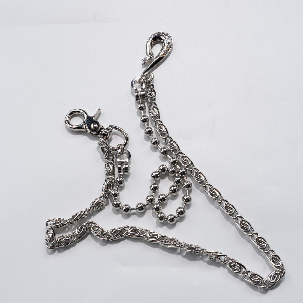 Silver Glow Bead  Woven Double  Chain