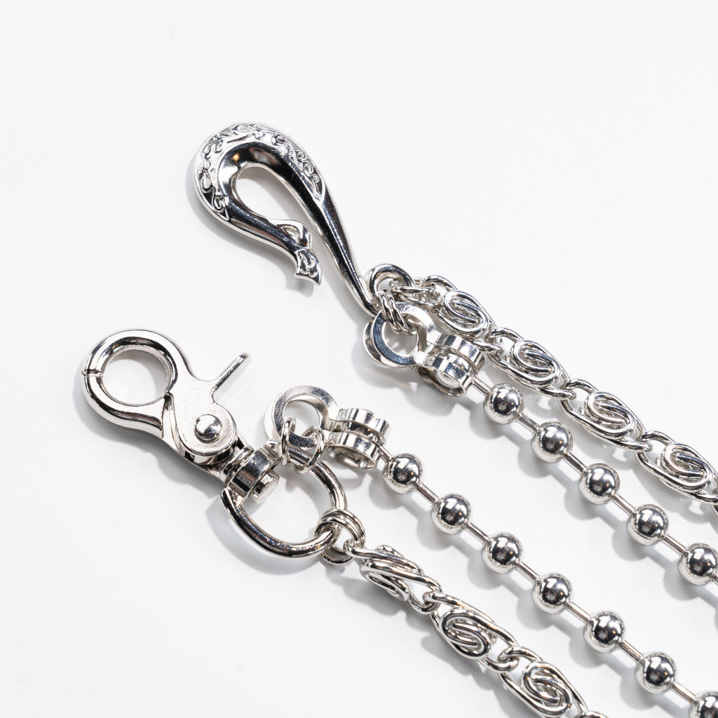 Silver Glow Bead  Woven Double  Chain