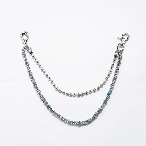 Crystal  blue Bead Chain
