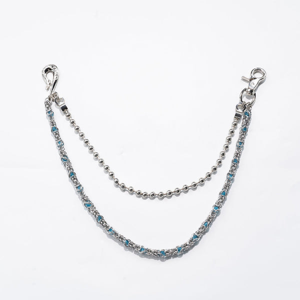 Crystal  blue Bead Chain
