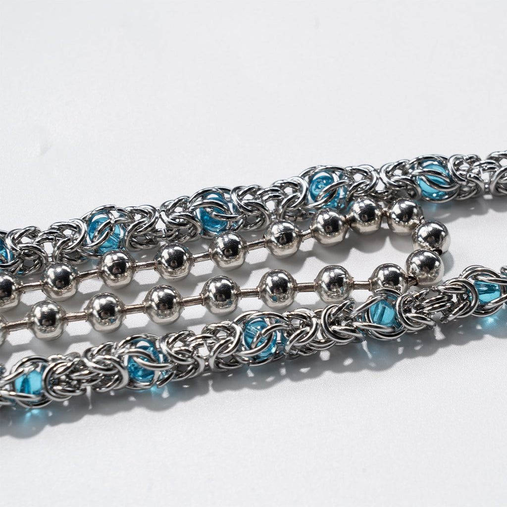 Crystal  blue Bead Chain (wholesale)