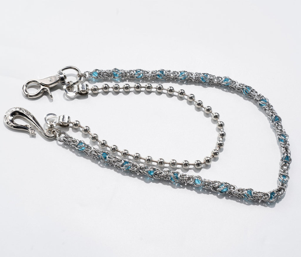 Crystal  blue Bead Chain (wholesale)