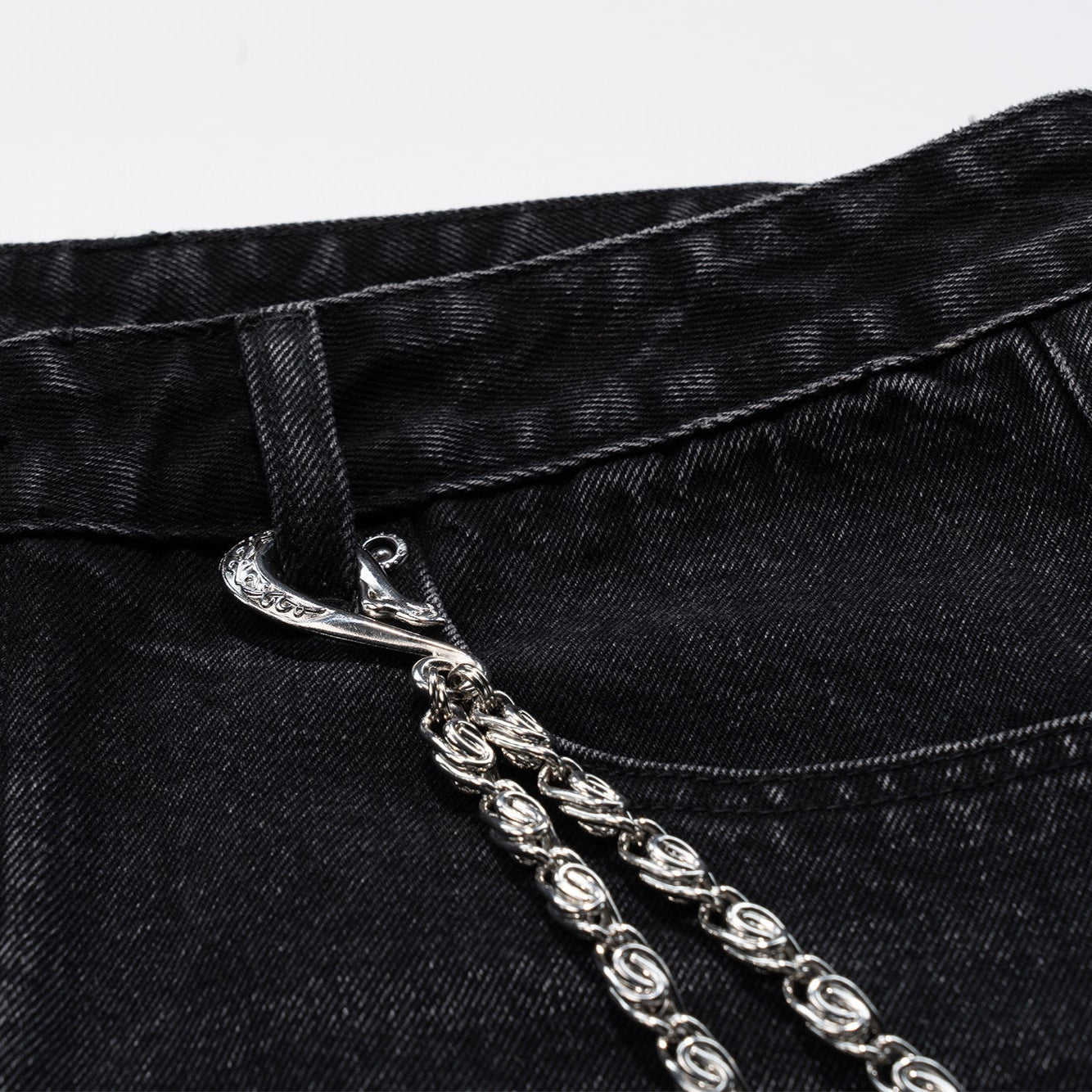 Mirror  Silver Loop  Buckle Chain