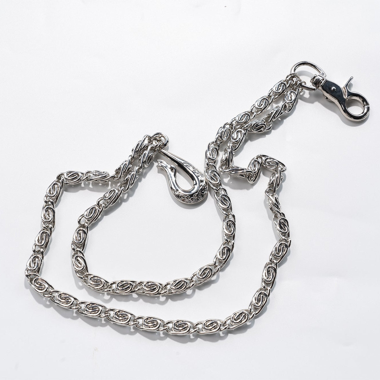 Mirror  Silver Loop  Buckle Chain
