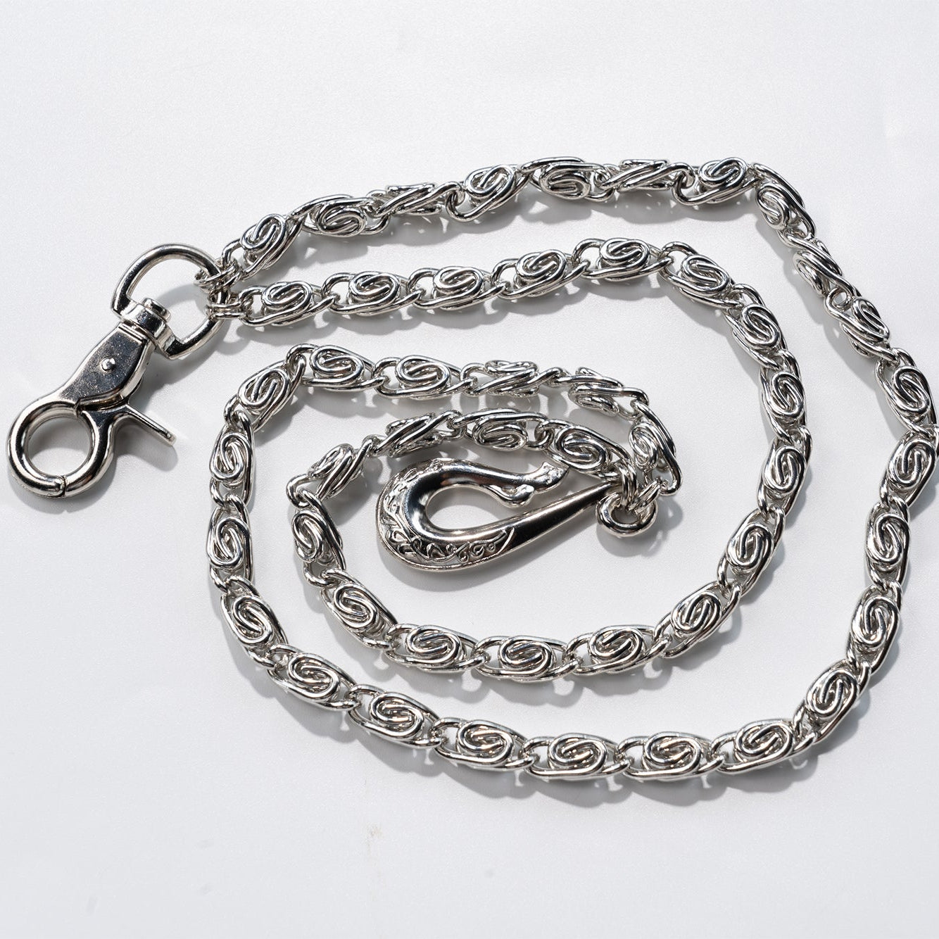 Mirror  Silver Loop  Buckle Chain