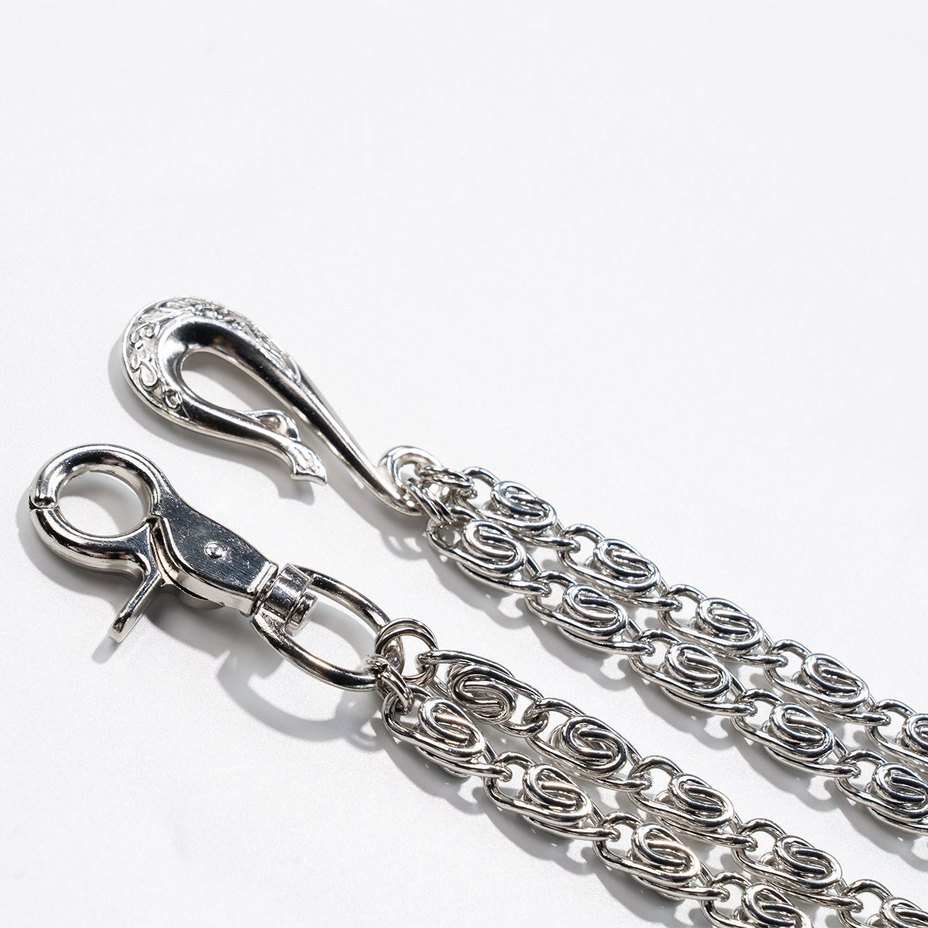 Mirror  Silver Loop  Buckle Chain