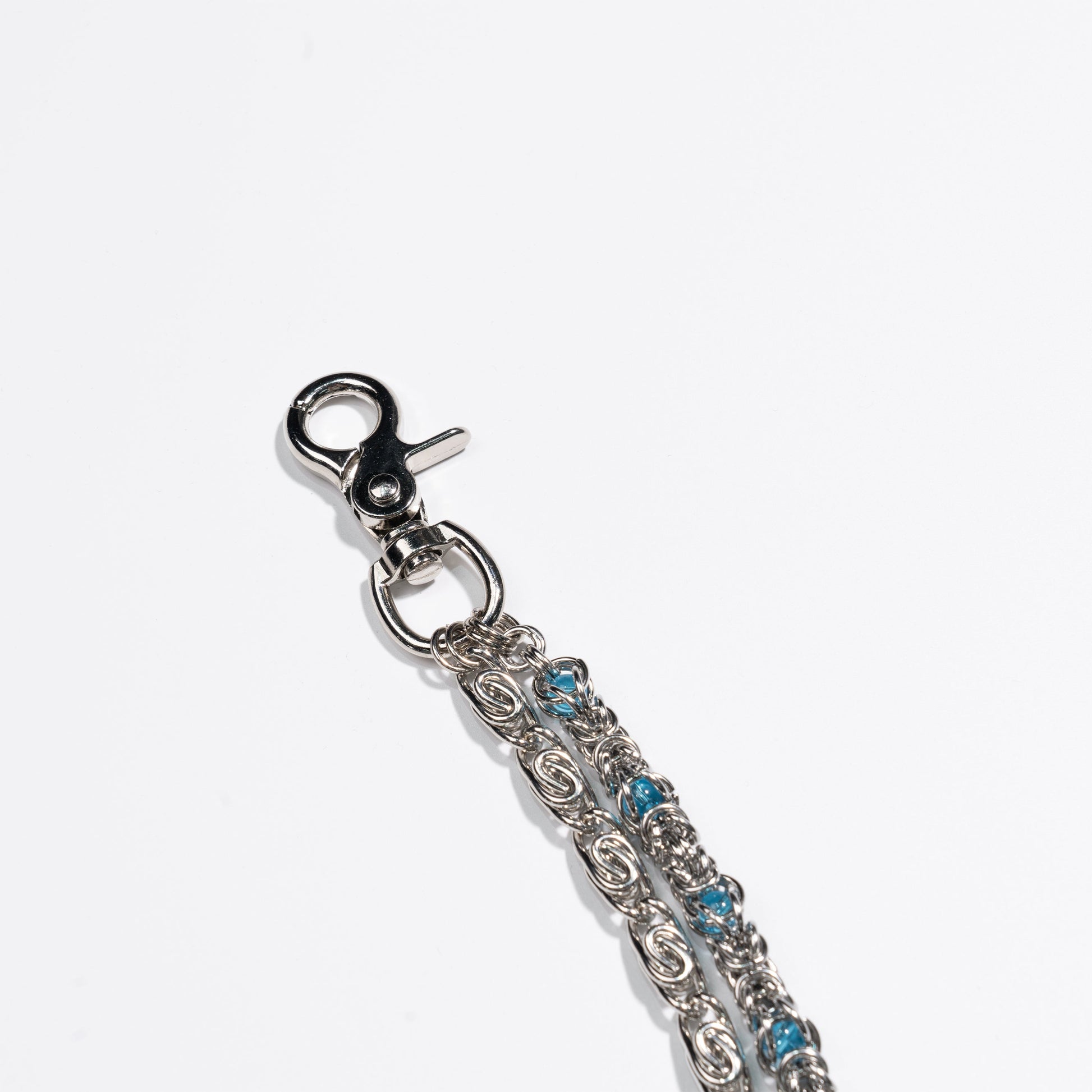 Lake  Blue Sapphire Loop  Buckle Double  Strand Chain