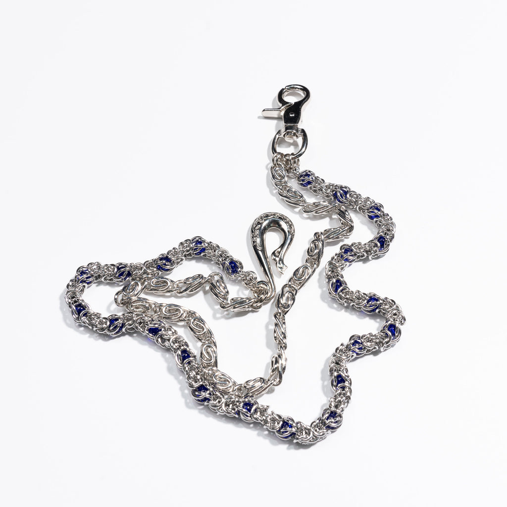 Double Strand Chain with Blue  Purple Gemstone