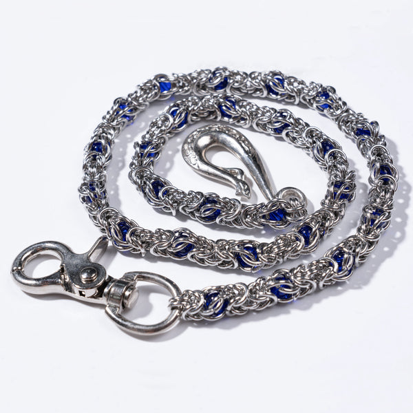 Single chain of blue-purple gemstone