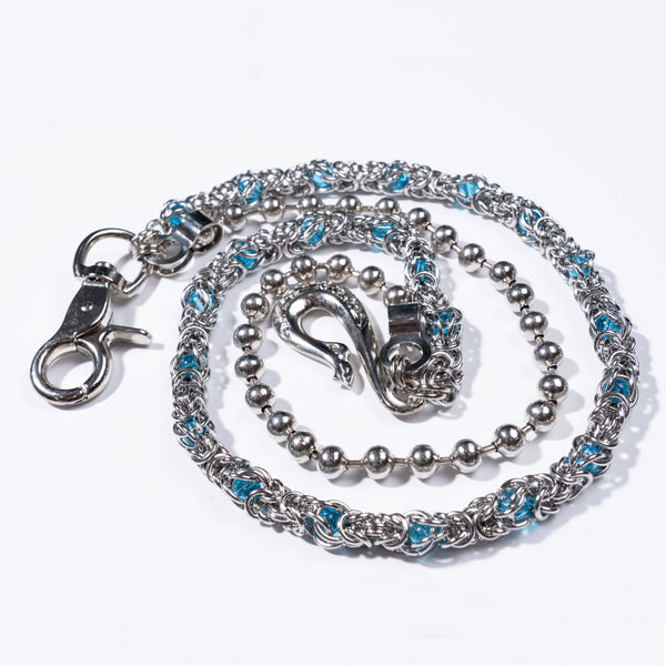 Crystal  blue Bead Chain