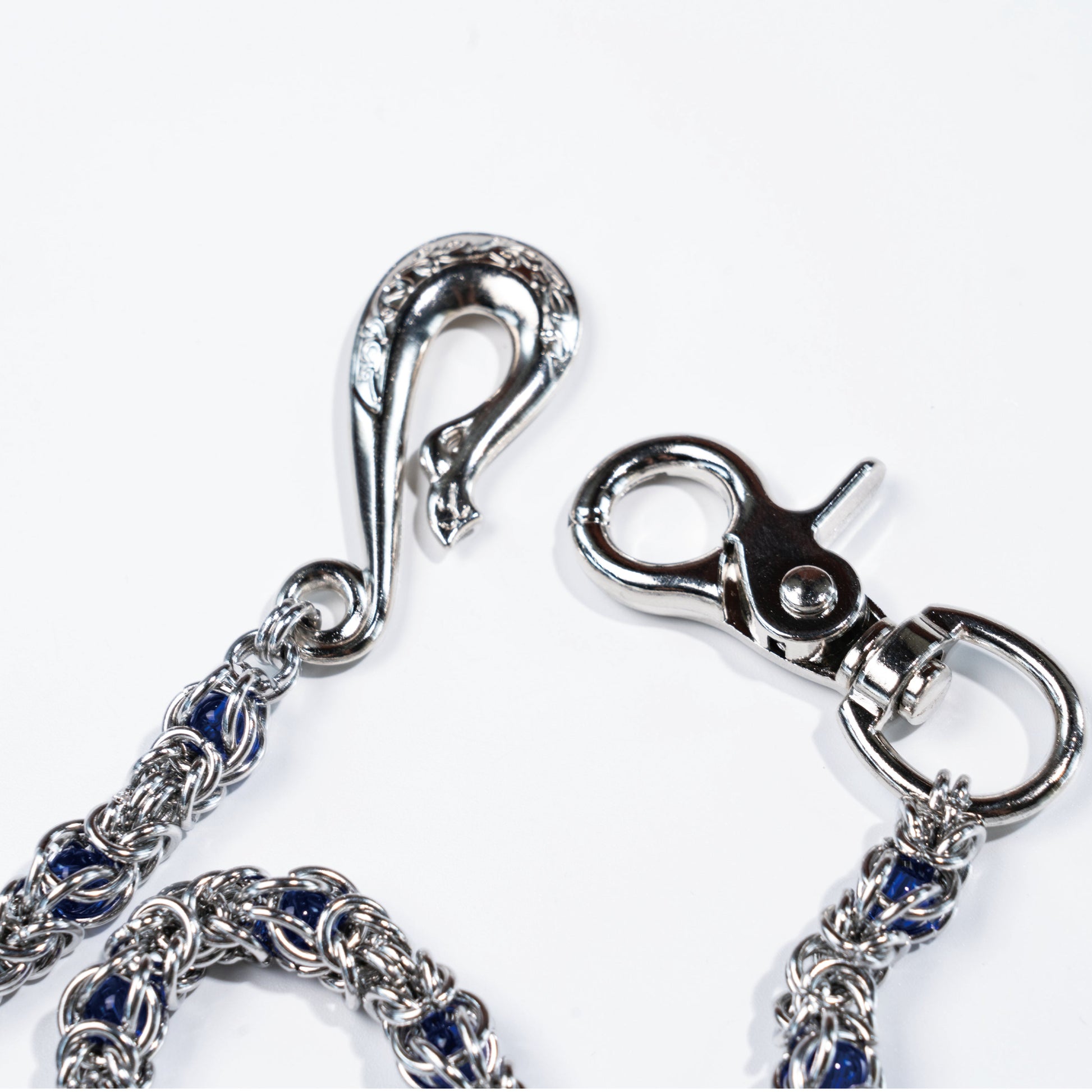 Single chain of blue-purple gemstone