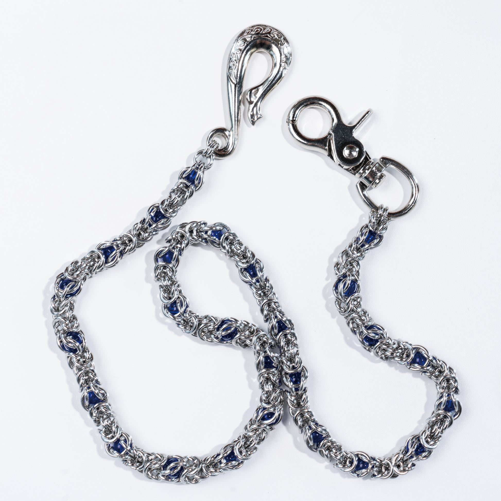 Single chain of blue-purple gemstone